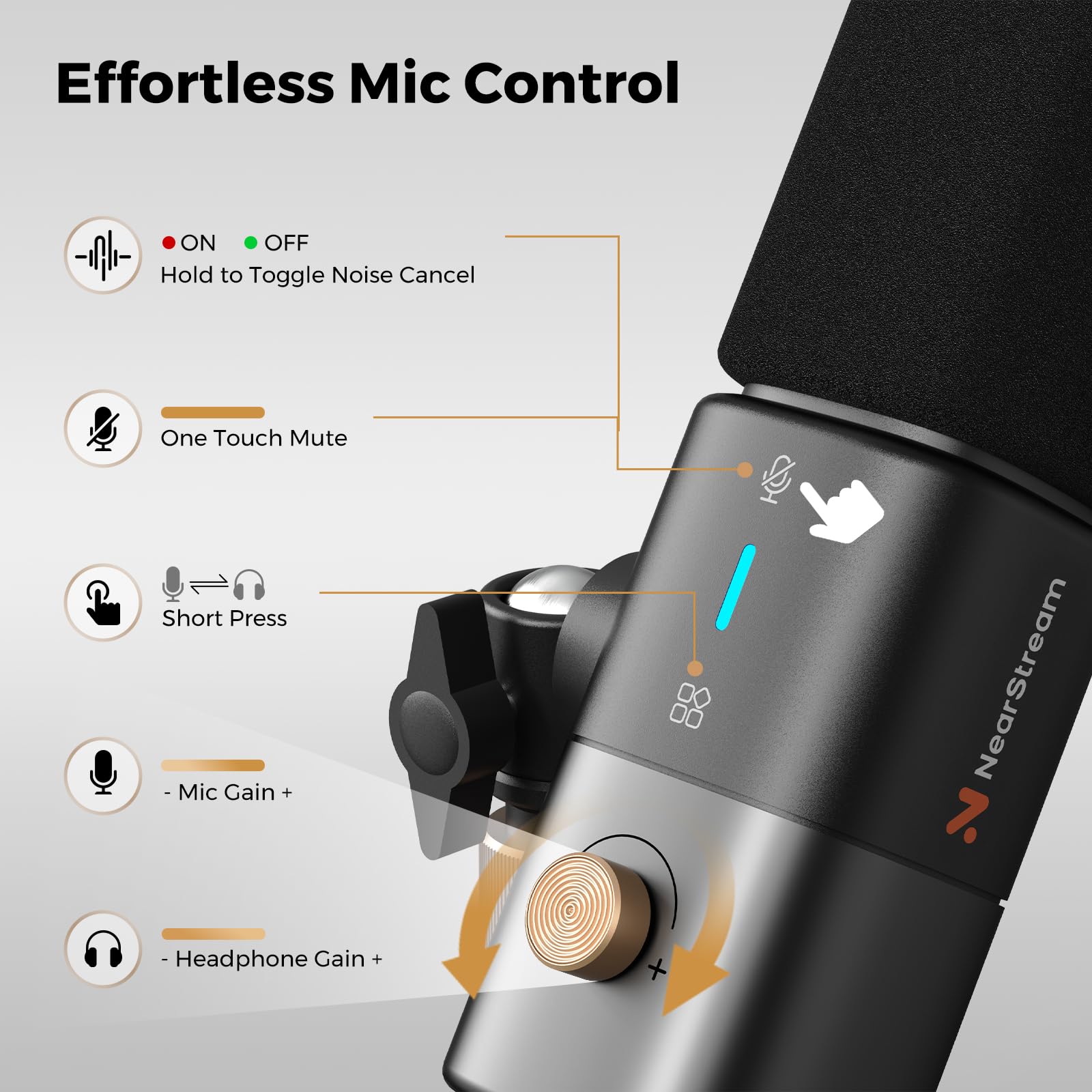 NearStream AM25X microfono USB/XLR con riduzione rumore