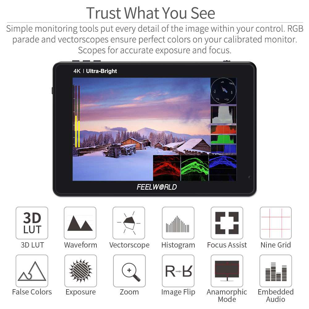 Feelworld LUT7 Monitor Camera Touch 7 Pollici 2200nit Standard