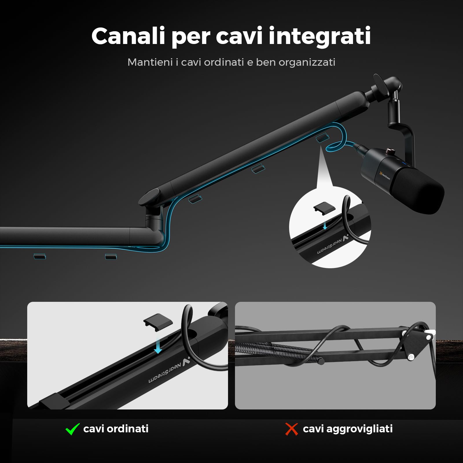 NearStream ST20 supporto microfono a braccio con morsetto