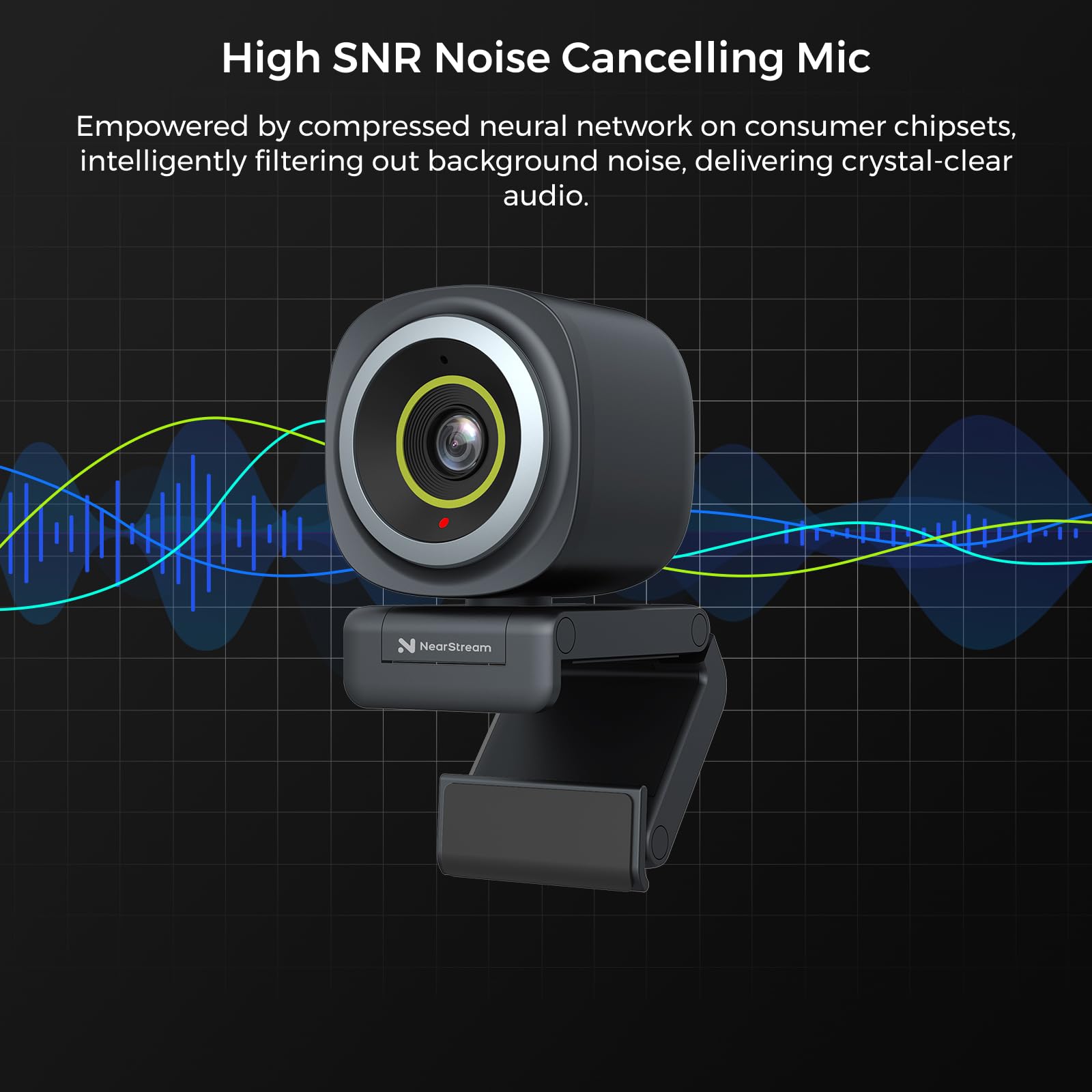 NearStream Webcam V08AF-A webcam 4K con microfono e autofocus