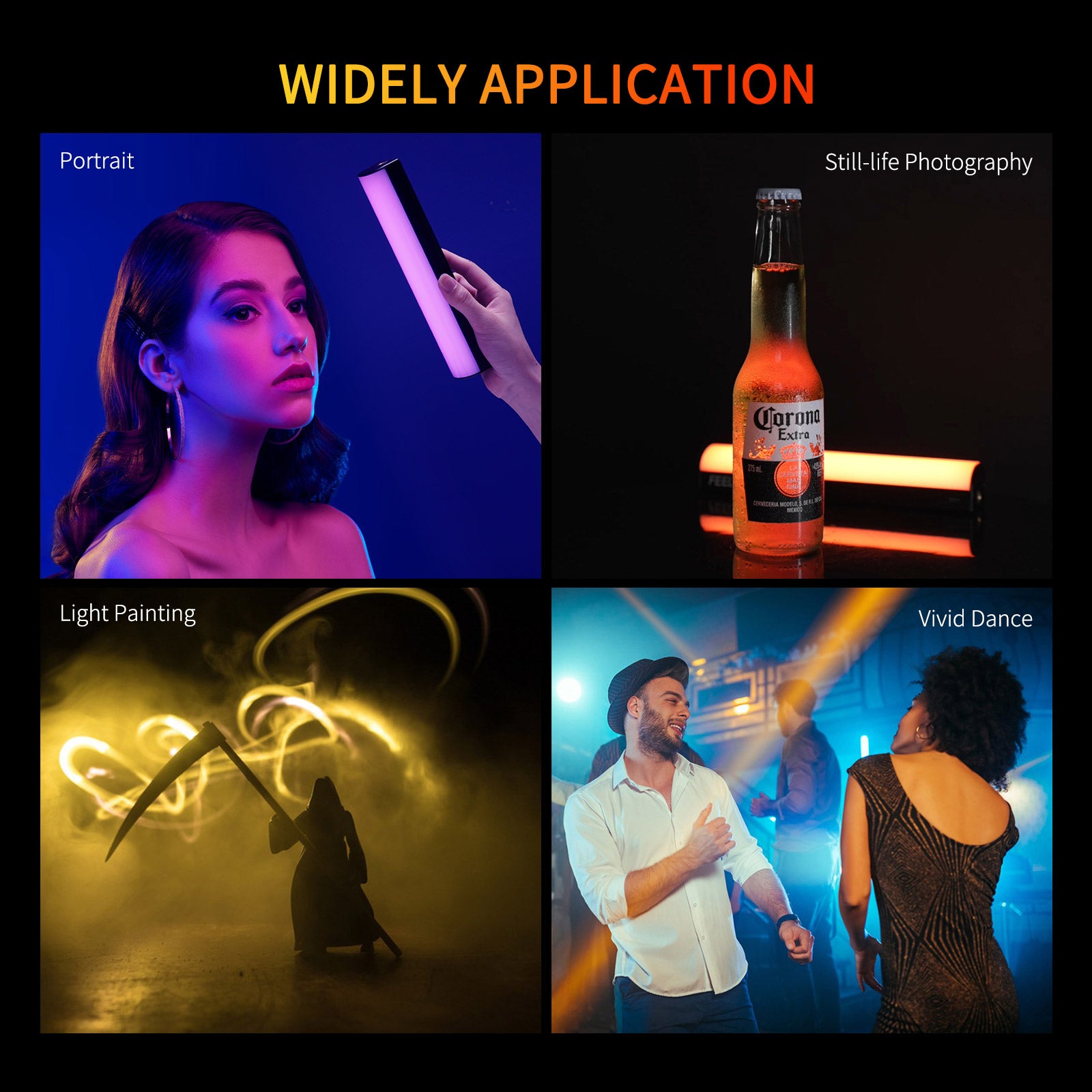 Feelworld MT2 luce video LED RGB 360° HSI CCT wand