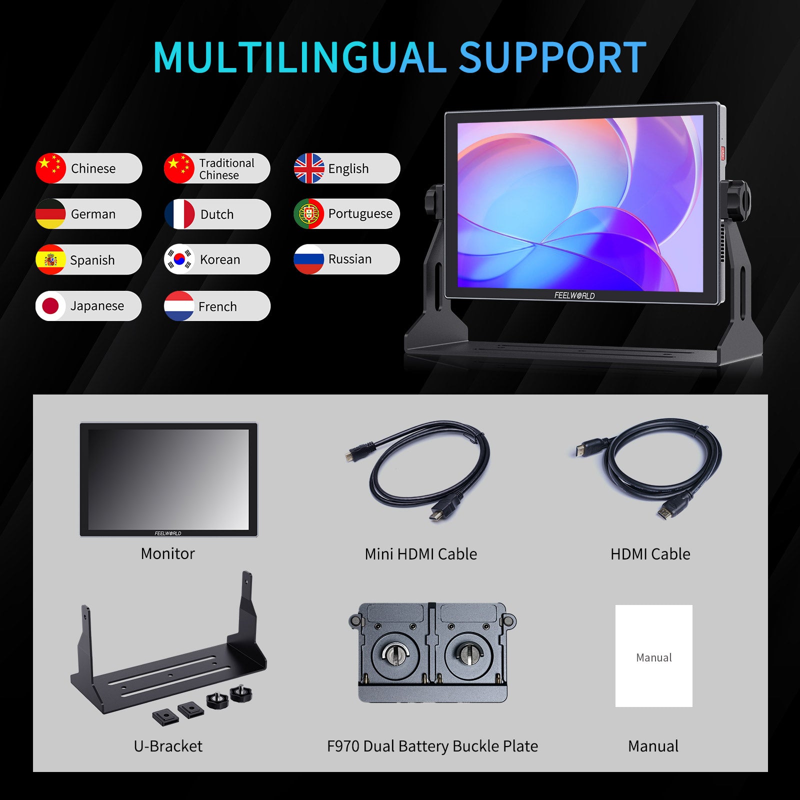 Feelworld S10 Monitor Field Touch 10,1 Pollici 12G SDI 1200nit
