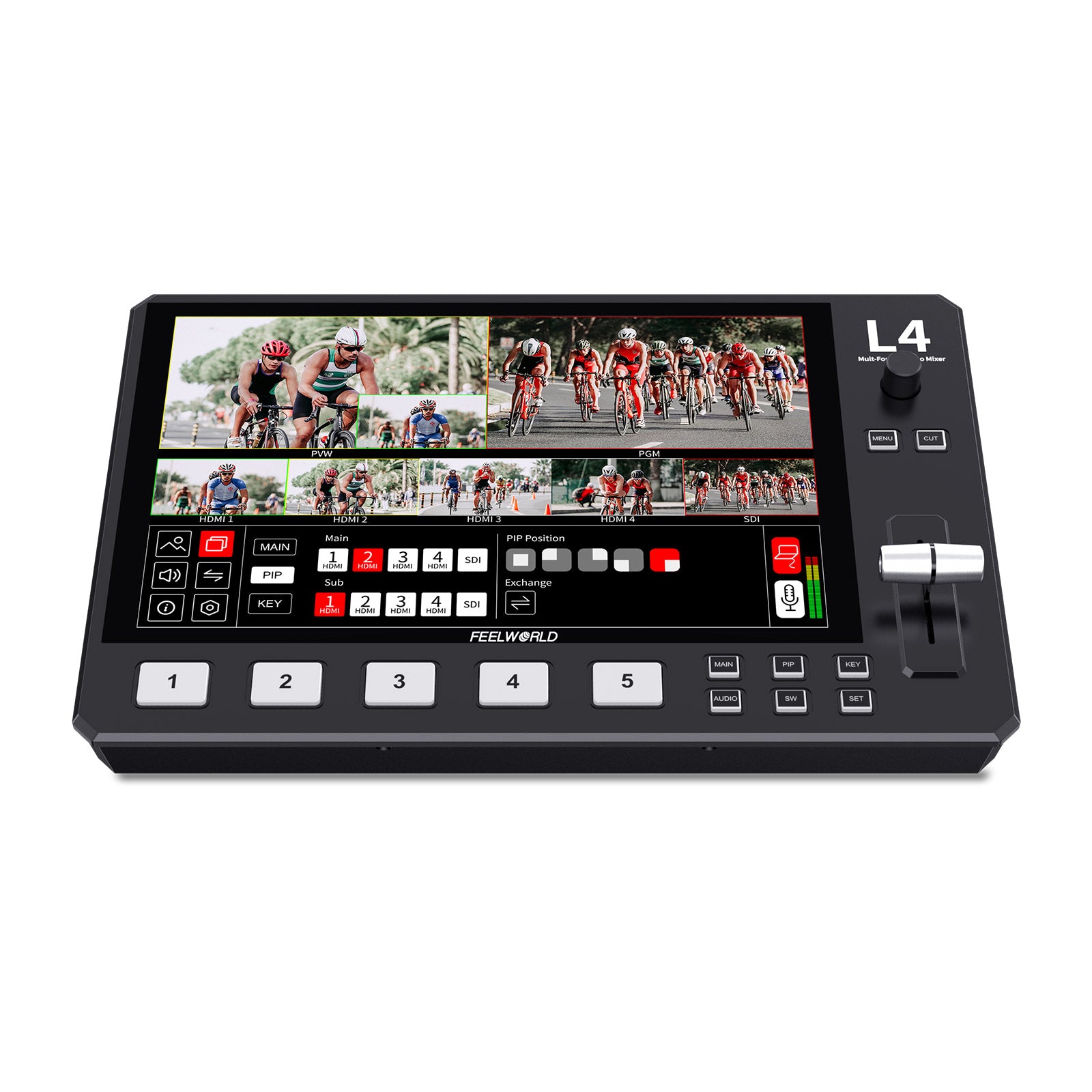 Feelworld L4 Mixer Video 4xHDMI+SDI Touch 10.1" Streaming