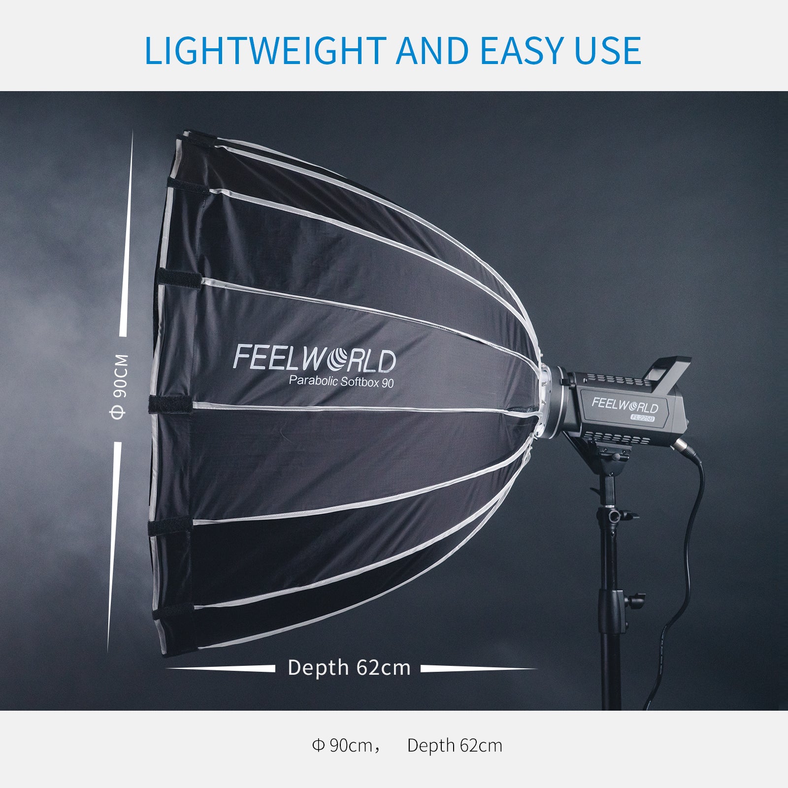 Feelworld FSP90 Softbox Parabolico 90cm Bowens Luce Video