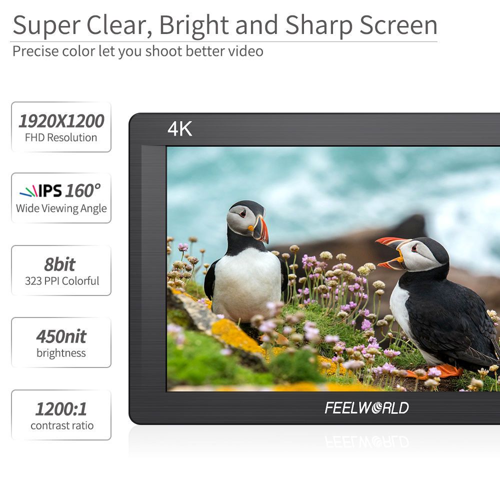 Feelworld FH7 Monitor Camera 7" Full HD HDMI 4K Leggero
